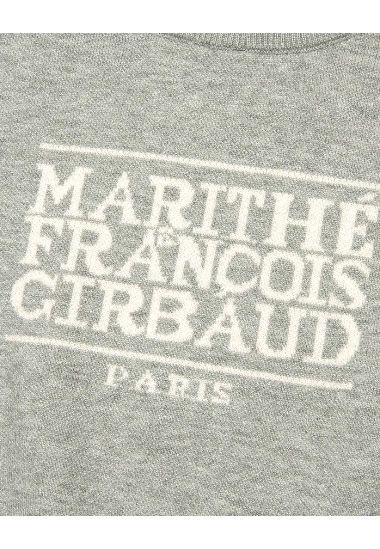 W Classic Logo Crop Knit Melange Gray