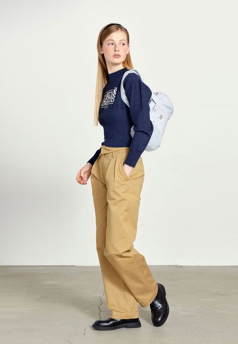 W Classic Logo Crop Knit Navy