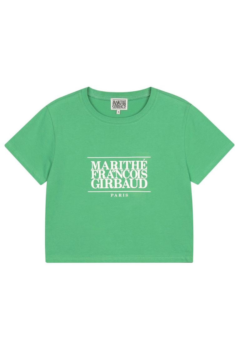 W Classic Logo Crop Tee Green