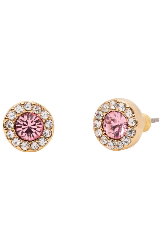 You're A Gem Pave Halo Studs Light Pink