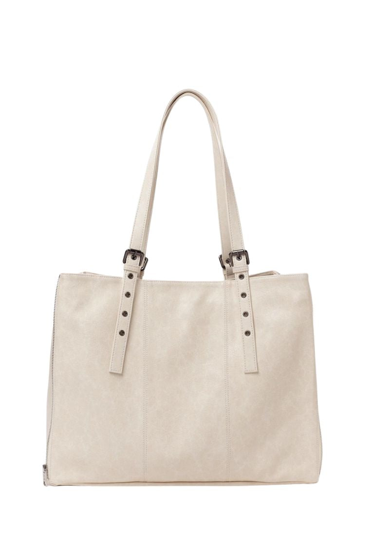 Zipper Shopper Bag L Savage Cream