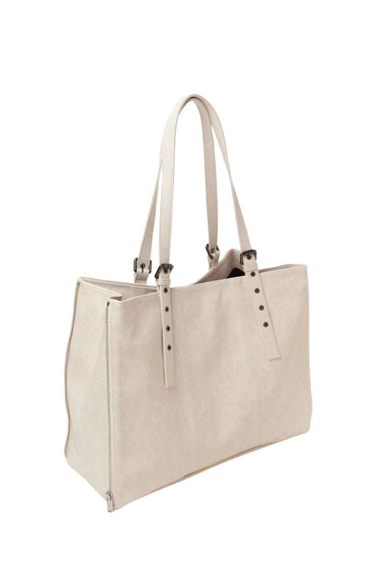 Zipper Shopper Bag L Savage Cream
