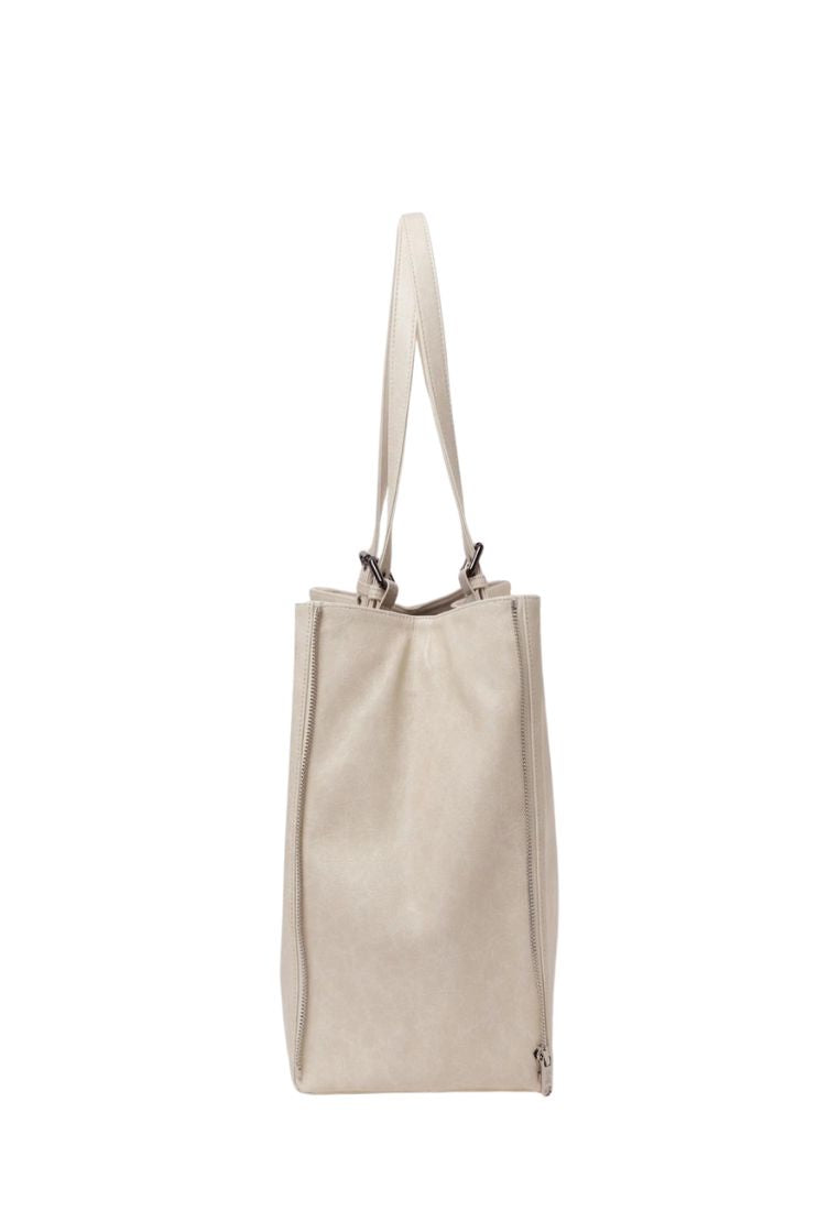 Zipper Shopper Bag L Savage Cream