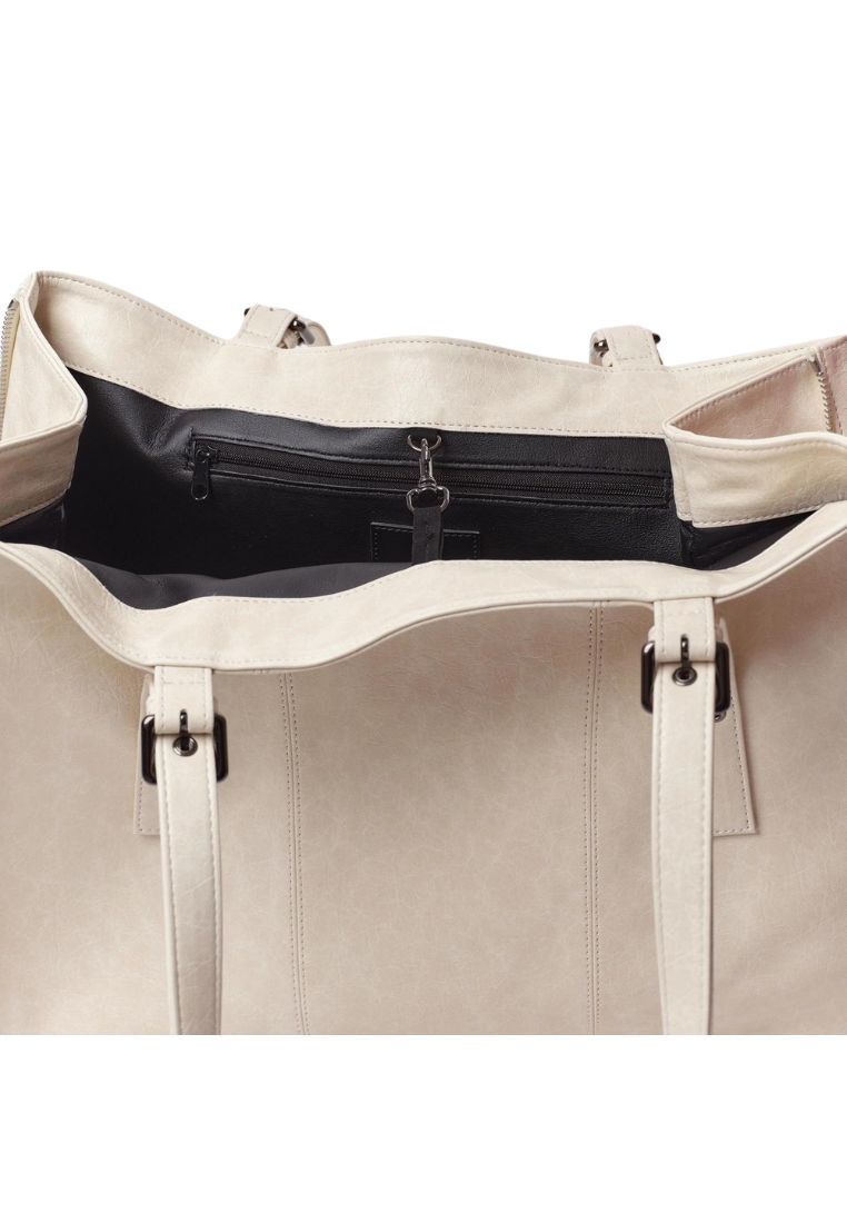 Zipper Shopper Bag L Savage Cream