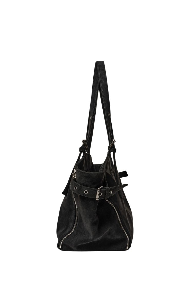 Zipper Shopper M Suede Black