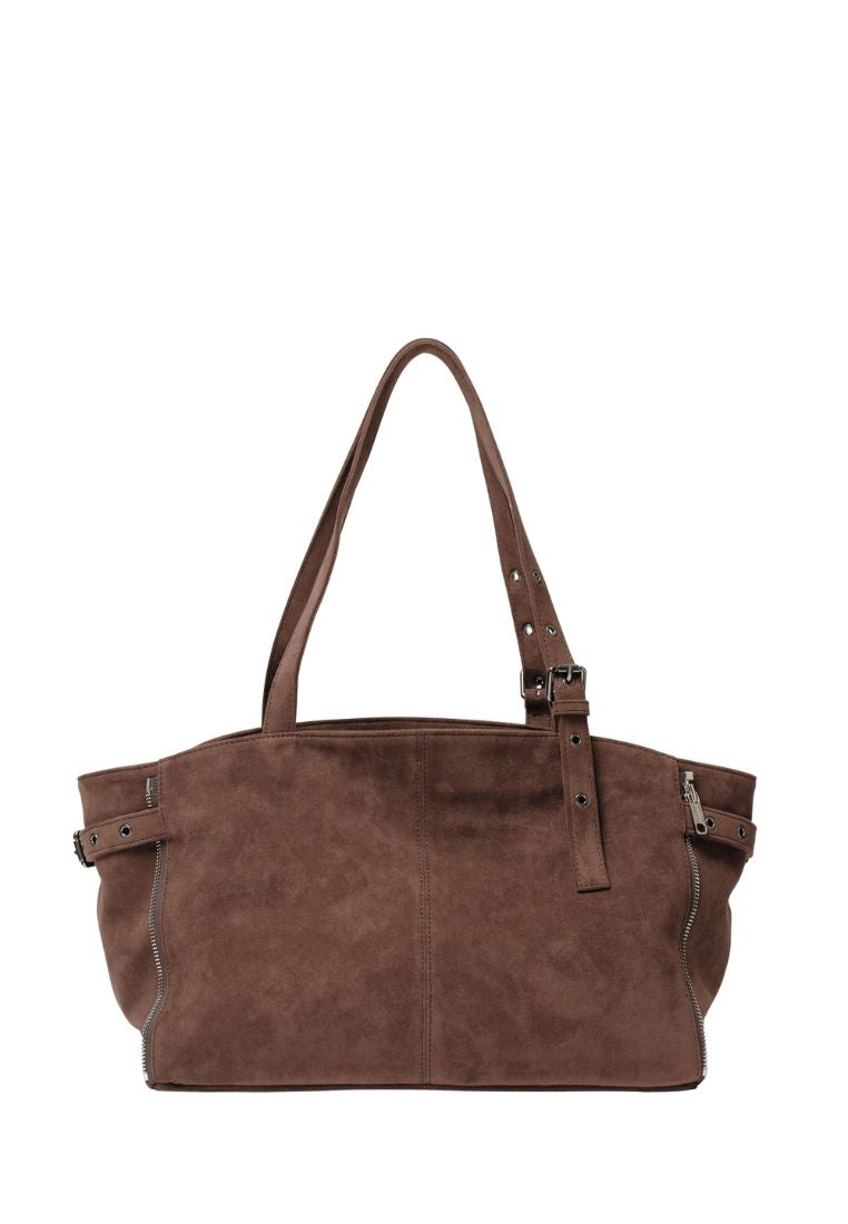 Zipper Shopper M Suede Brown