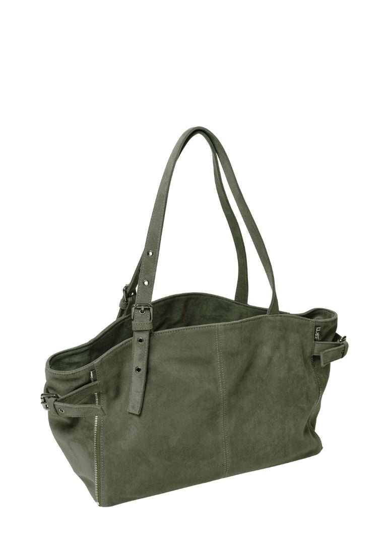 Zipper Shopper M Suede Khaki