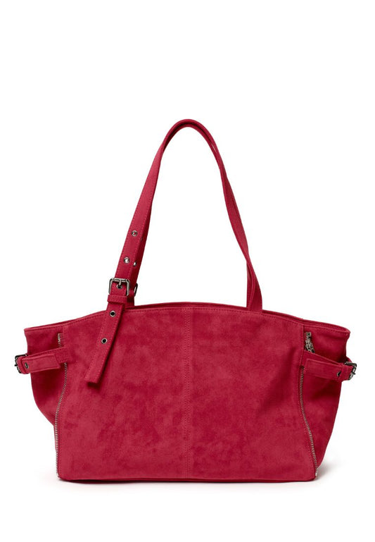 Zipper Shopper M Suede Red