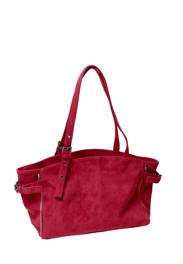 Zipper Shopper M Suede Red