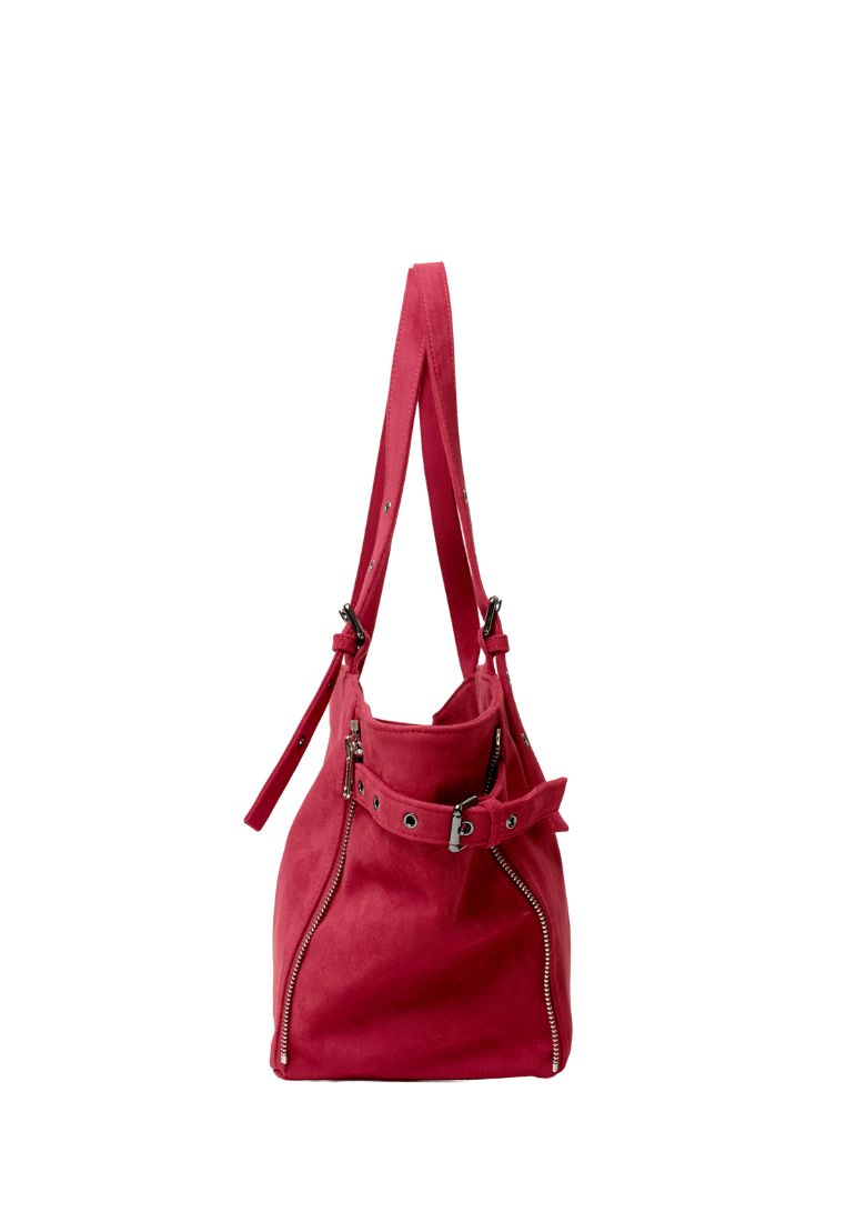 Zipper Shopper M Suede Red
