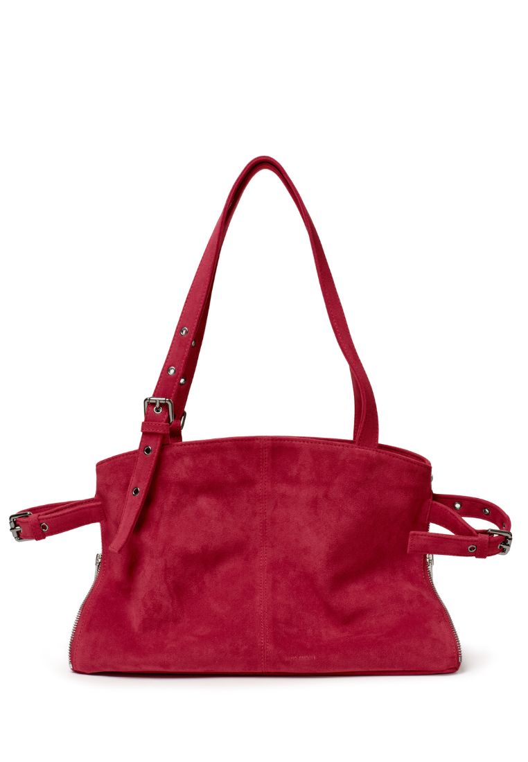 Zipper Shopper M Suede Red