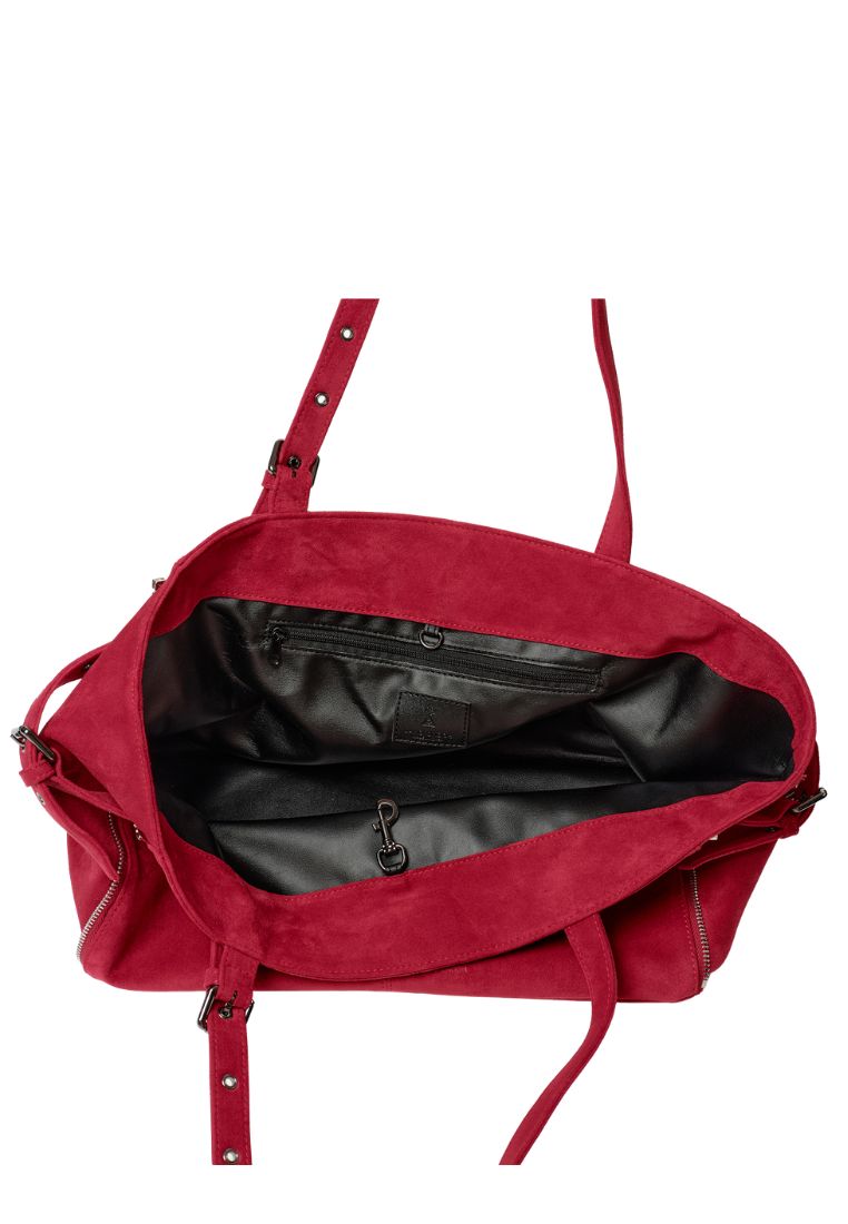 Zipper Shopper M Suede Red