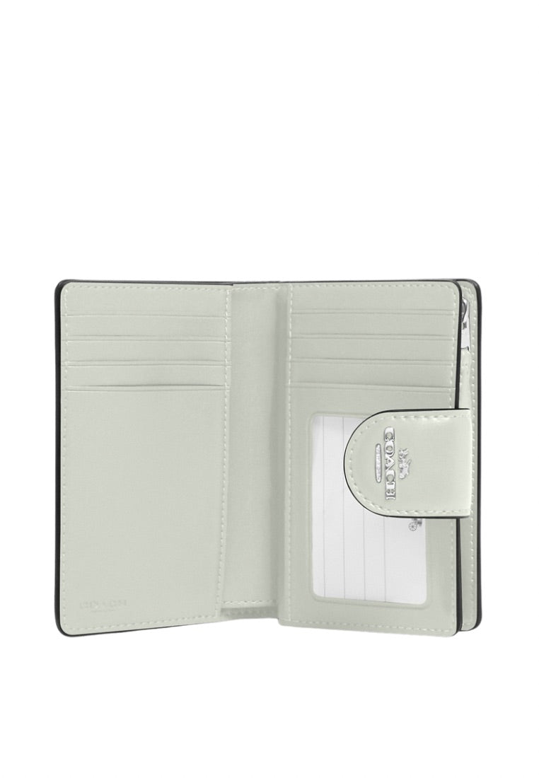 Medium Corner Zip Wallet In Signature Canvas Light Sage
