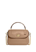 Marlie Top Handle Satchel With Border Quilting Taupe