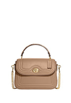 Marlie Top Handle Satchel With Border Quilting Taupe