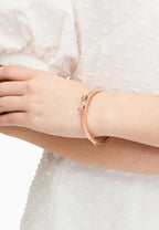 Ready Set Bow Pave Bow Bangle Clear Rose Gold
