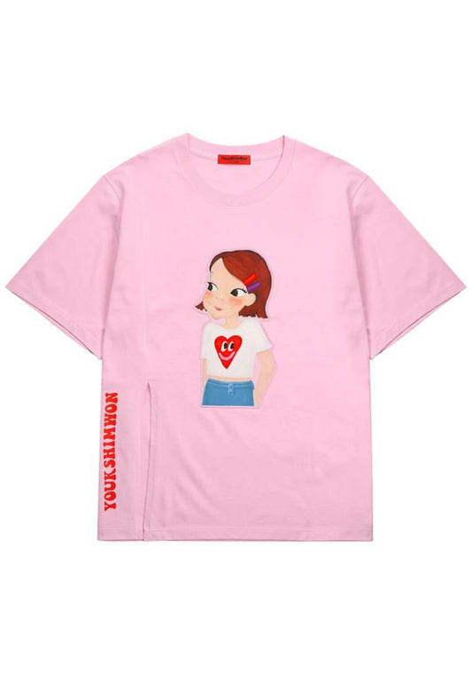 [DEFECT SALE 465] Side Slit T-Shirt F Ria