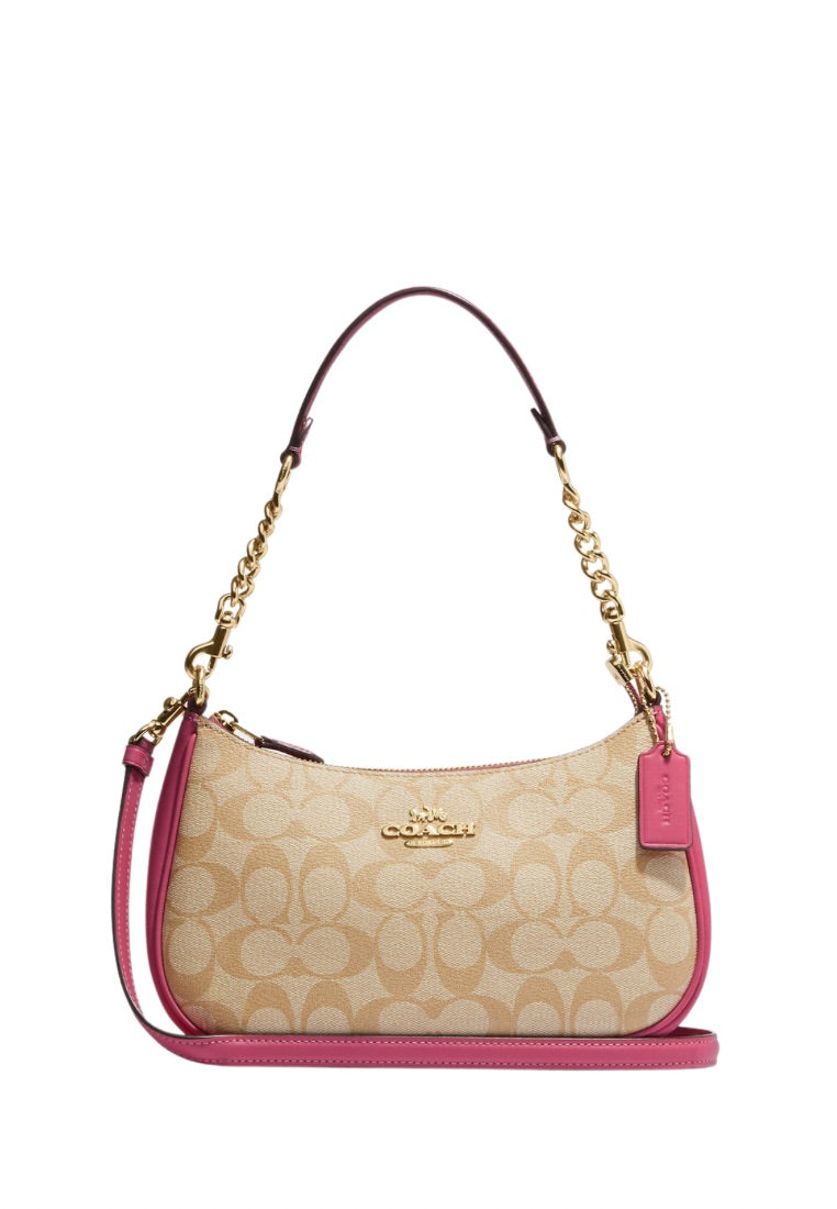 Teri Shoulder Bag In Signature Canvas Light Khaki Petunia