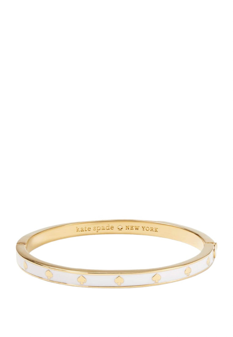 Spot The Spade Enamel Hinged Bangle White