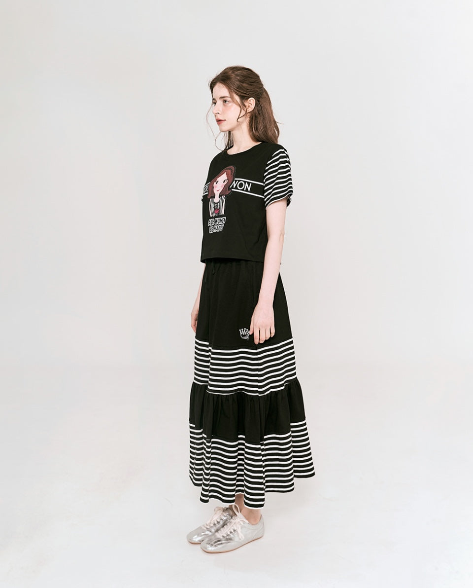 Blocking Color Skirt Set F Luna