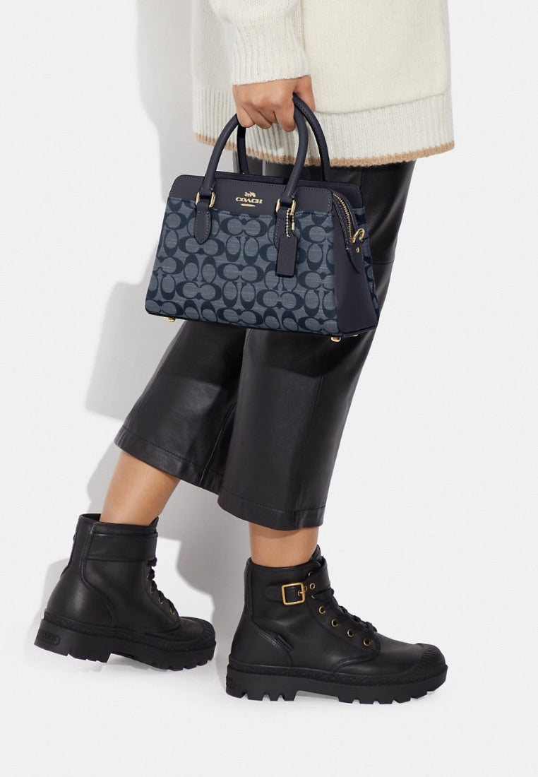 Mini Darcie Carryall In Signature Chambray Denim Multi