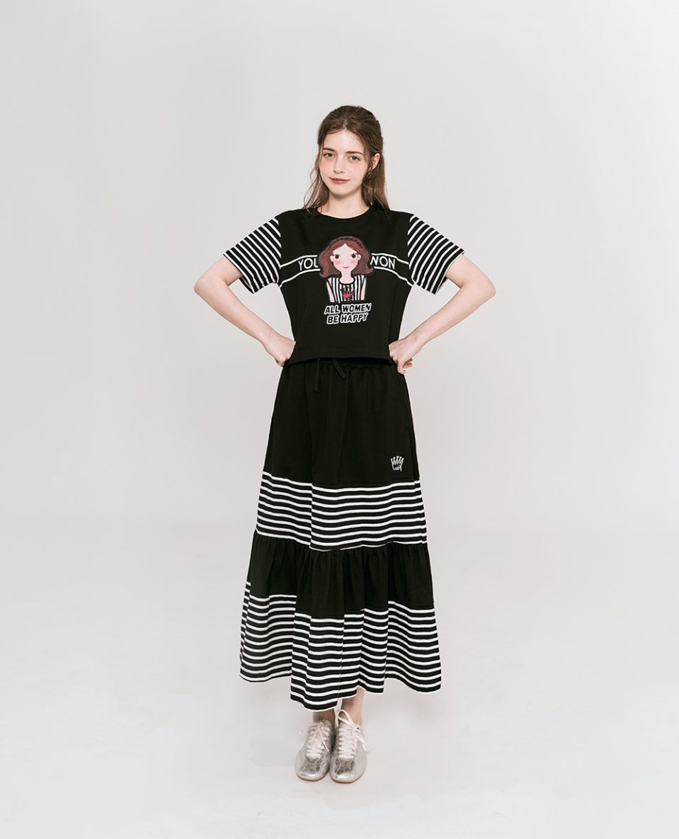Blocking Color Skirt Set F Luna