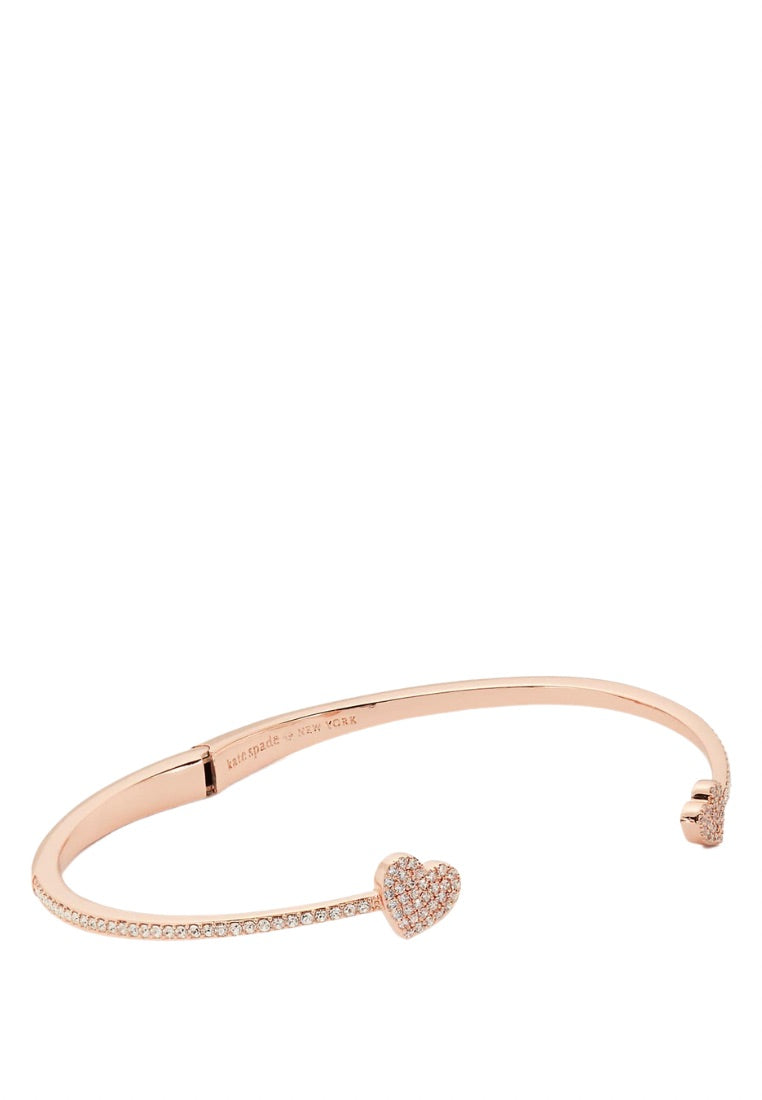 Yours Truly Pave Open Hinge Cuff Clear Rose Gold