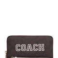Long Zip Around Wallet In Signature Canvas With Varsity Motif Chalk Multi