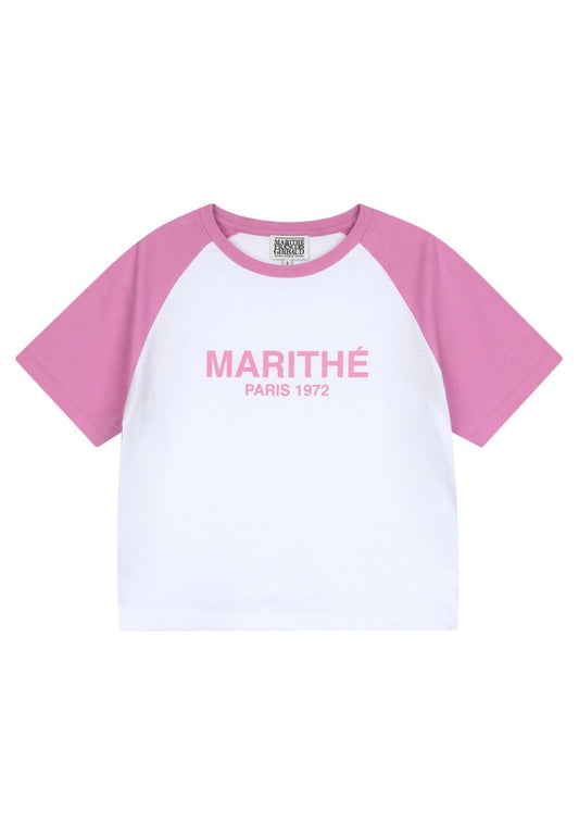 W Raglan Regular Logo Tee Pink