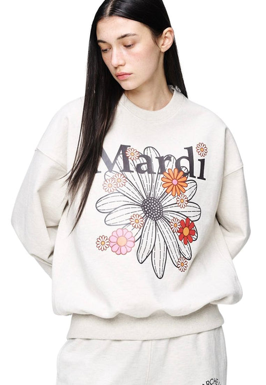 Sweatshirt FlowerMardi Blossom Oatmeal Black