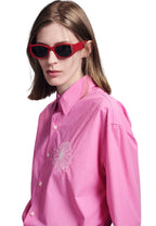 Cotton Poplin Shirt Peony Pink