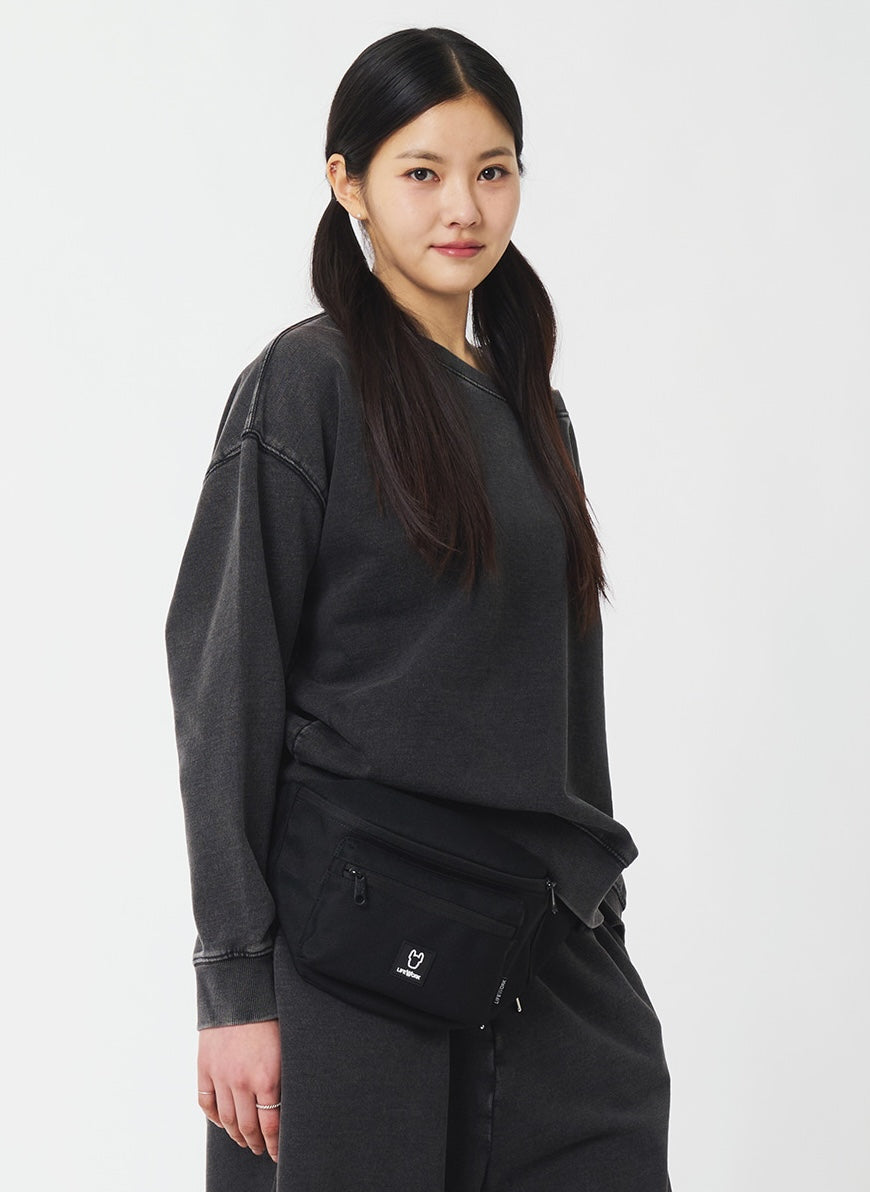 Square Wappen Hip Sack Black