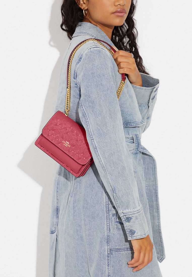 Mini Klare Crossbody In Signature Leather Strawberry Haze