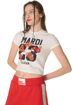 Cropped Tshirt Numero 23 White Navy