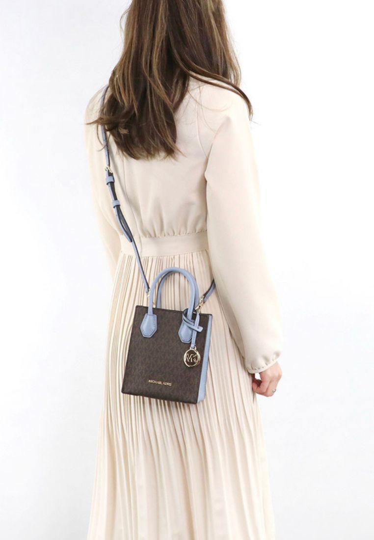 Mercer Extra-small Logo And Leather Crossbody Bag Pale Blue