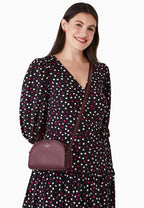 Perry Leather Dome Crossbody Deep Berry