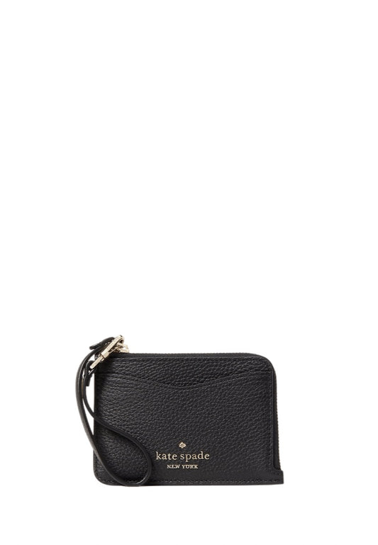 Leila Small Card Holder Wristlet Black