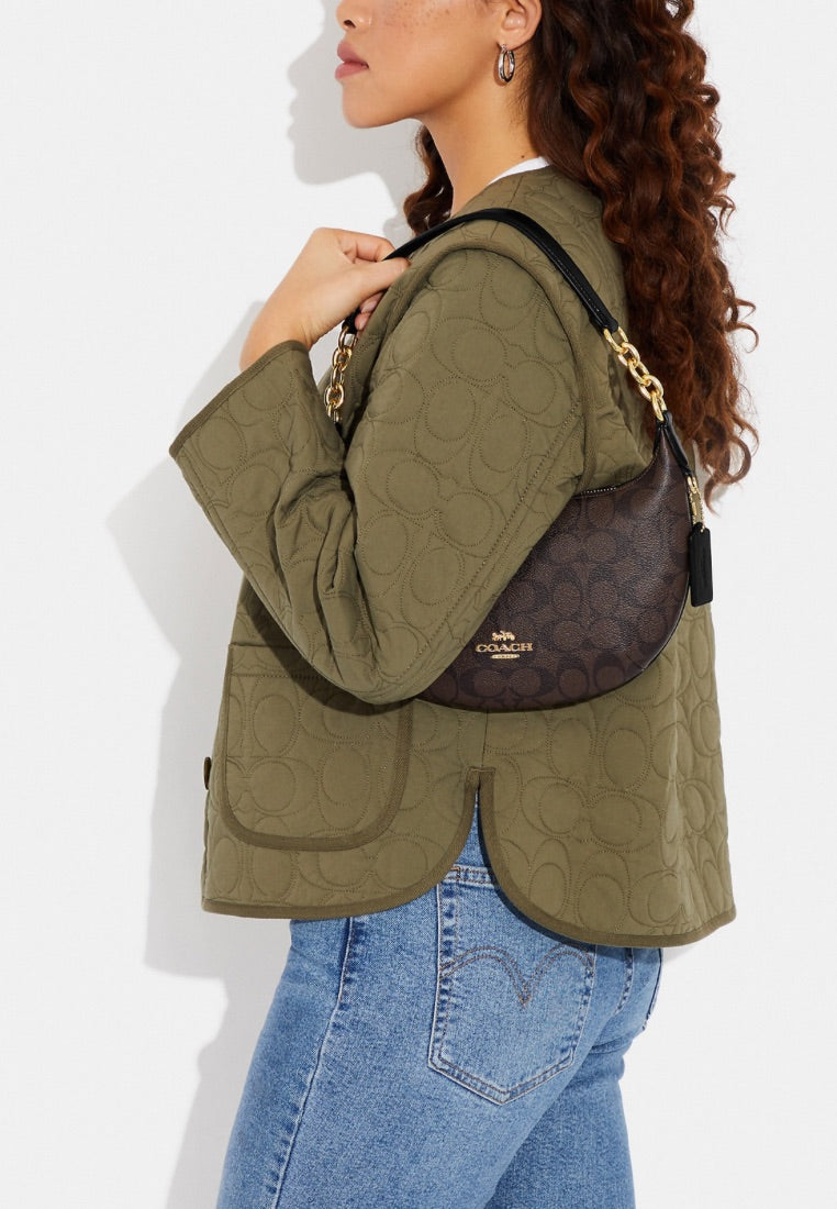 Payton Hobo In Signature Canvas Brown Black