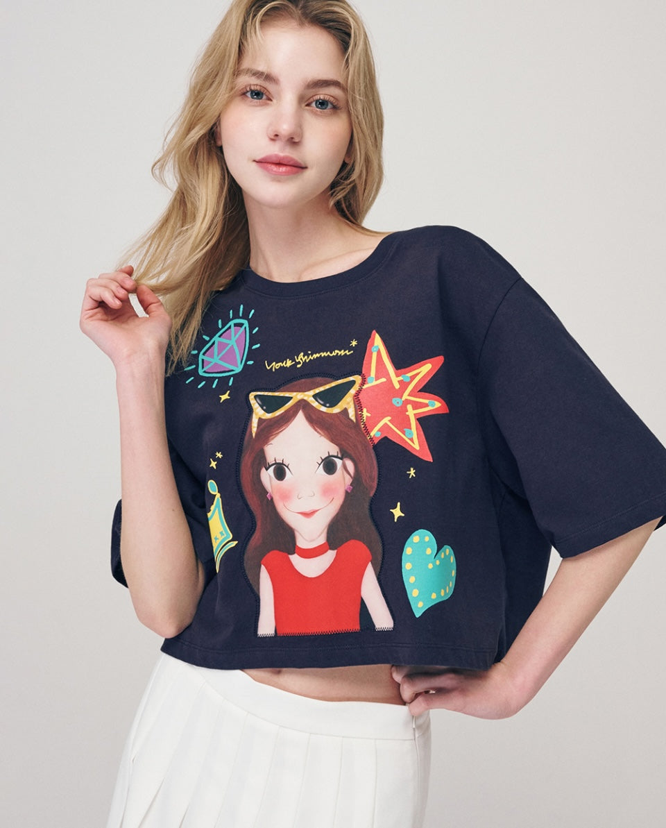 Funny Crop T-Shirt F Luna