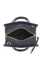 Croc-Embossed Mini Cruiser Satchel Bag Black