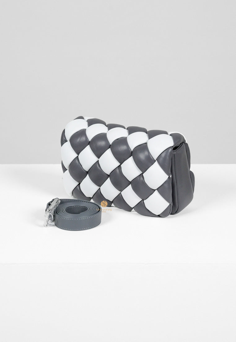 [DEFECT SALE 296] Maze Bag - White & Dark Gray