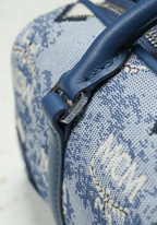 Mini Boston Bag in Vintage Jacquard Monogram Blue