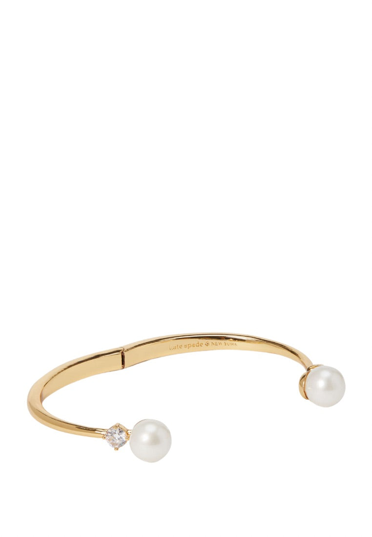Pearls Of Wisdom Open Hinged Bangle Cream Multi