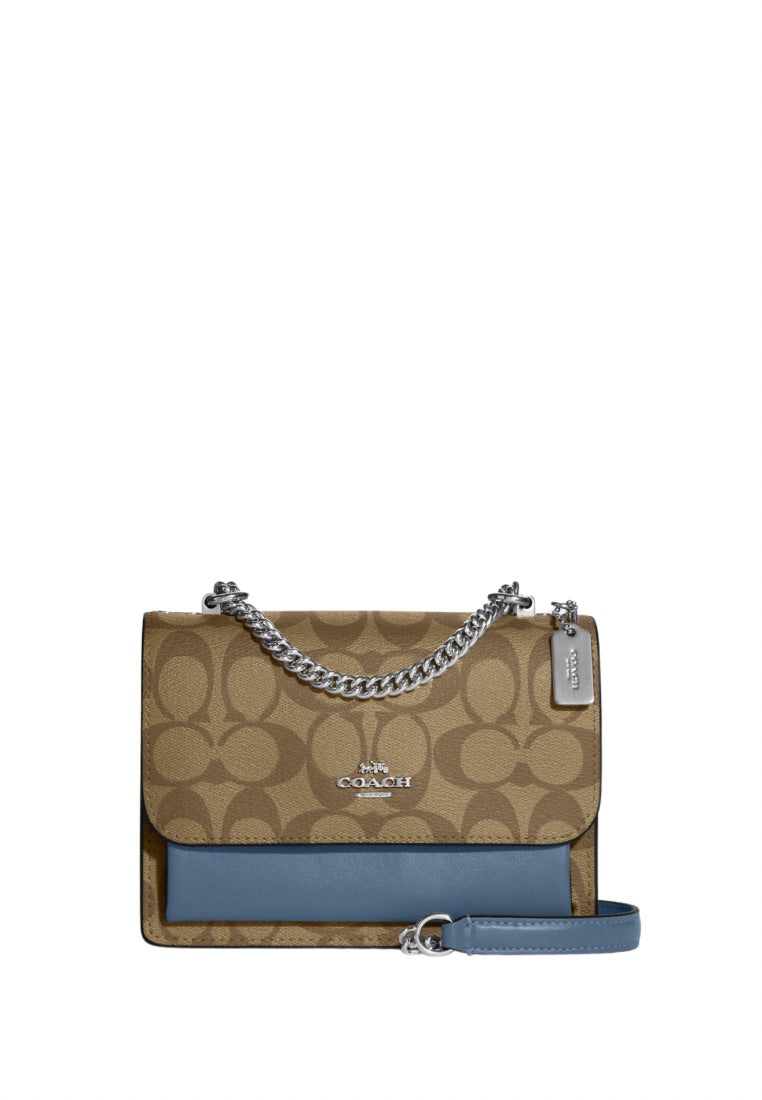 Mini Klare Crossbody In Signature Canvas Khaki Indigo