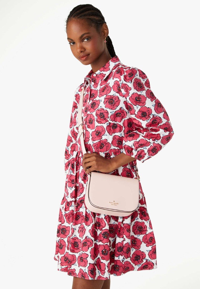 Madison Saffiano Leather Saddle Bag Conch Pink