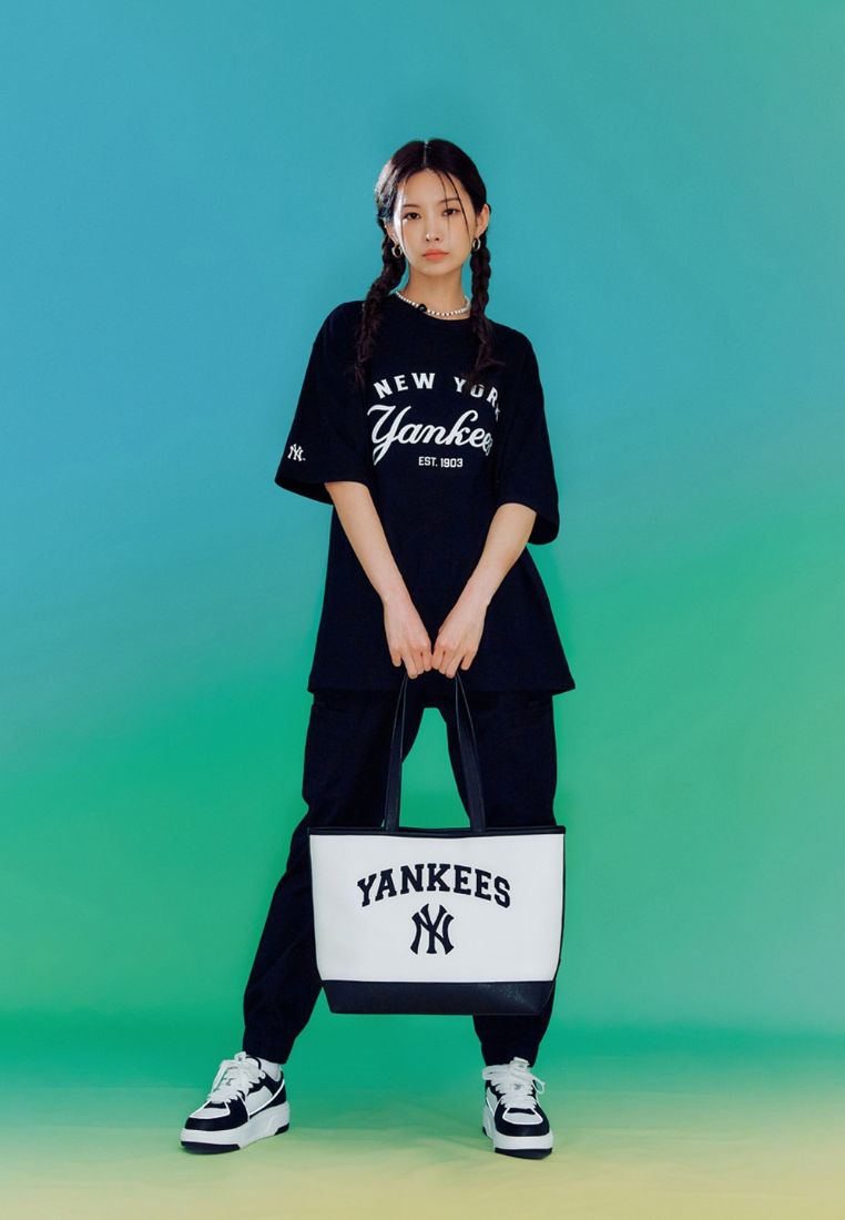 Varsity Basic Canvas L-Tote Bag NEW YORK YANKEES cream