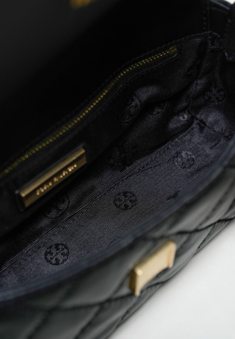 Willa Flap Shoulder Clutch Black