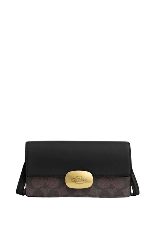 Eliza Small Flap Crossbody In Signature Canvas Brown Black