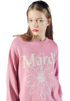 Cotton Pullover FlowerMardi Pink Ivory