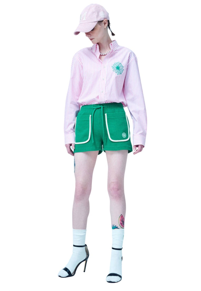 Cotton Shirt Candy Stripe Pink Green